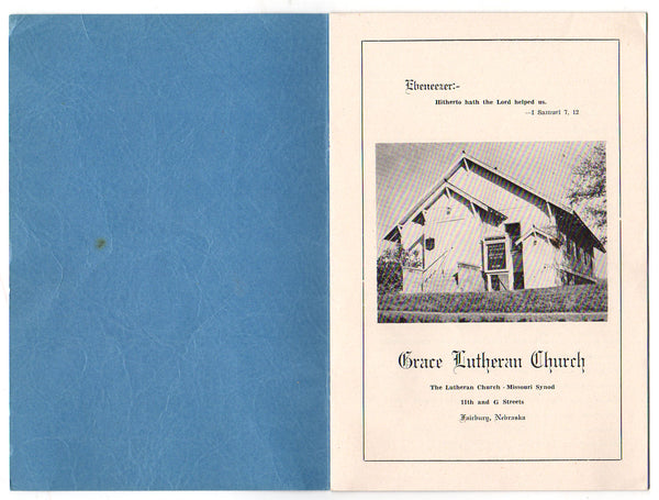 1948 Grace Lutheran Church Fairbury Nebraska Anniversary History Booklet - Avid Vintage