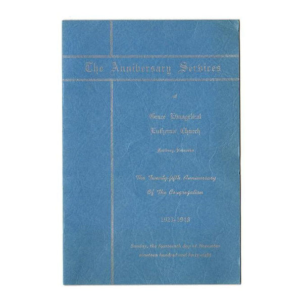 1948 Grace Lutheran Church Fairbury Nebraska Anniversary History Booklet - Avid Vintage