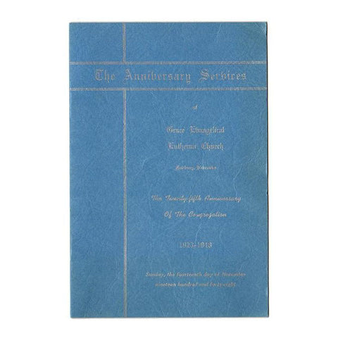 1948 Grace Lutheran Church Fairbury Nebraska Anniversary History Booklet - Avid Vintage