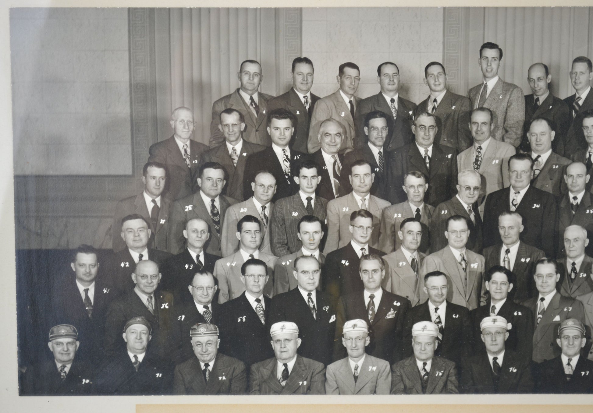 1950 Scottish Rite Lincoln Nebraska Masonic Framed Photograph with Member Names - Avid Vintage