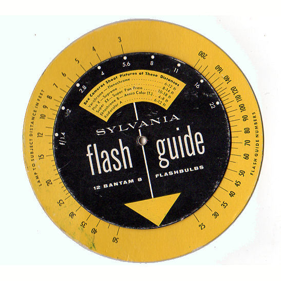 Vintage 1950s Sylvania Flash Guide Circular Dial Wheel Bantam 8 Flashbulbs - Avid Vintage