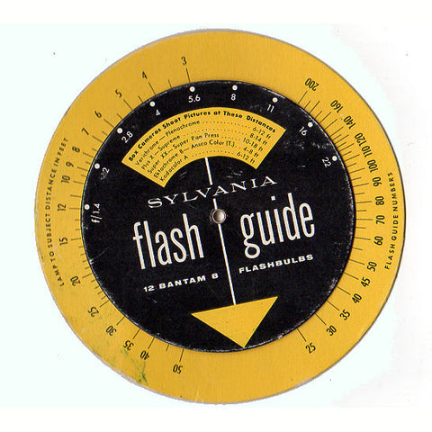 Vintage 1950s Sylvania Flash Guide Circular Dial Wheel Bantam 8 Flashbulbs - Avid Vintage