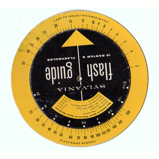 Vintage 1950s Sylvania Flash Guide Circular Dial Wheel Bantam 8 Flashbulbs - Avid Vintage