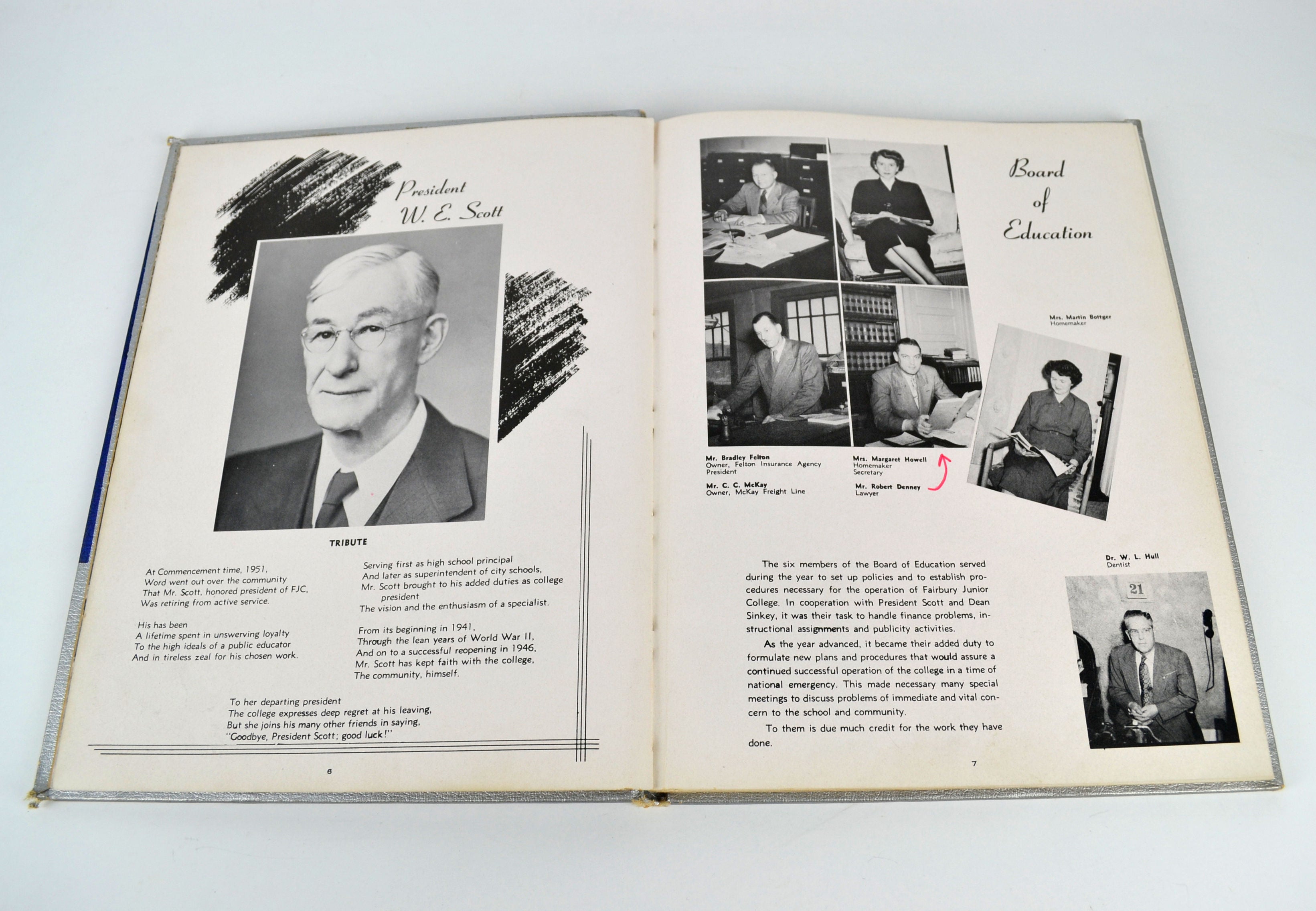 Vintage 1951 Fairbury Nebraska Junior College Yearbook The Little Blue - Avid Vintage