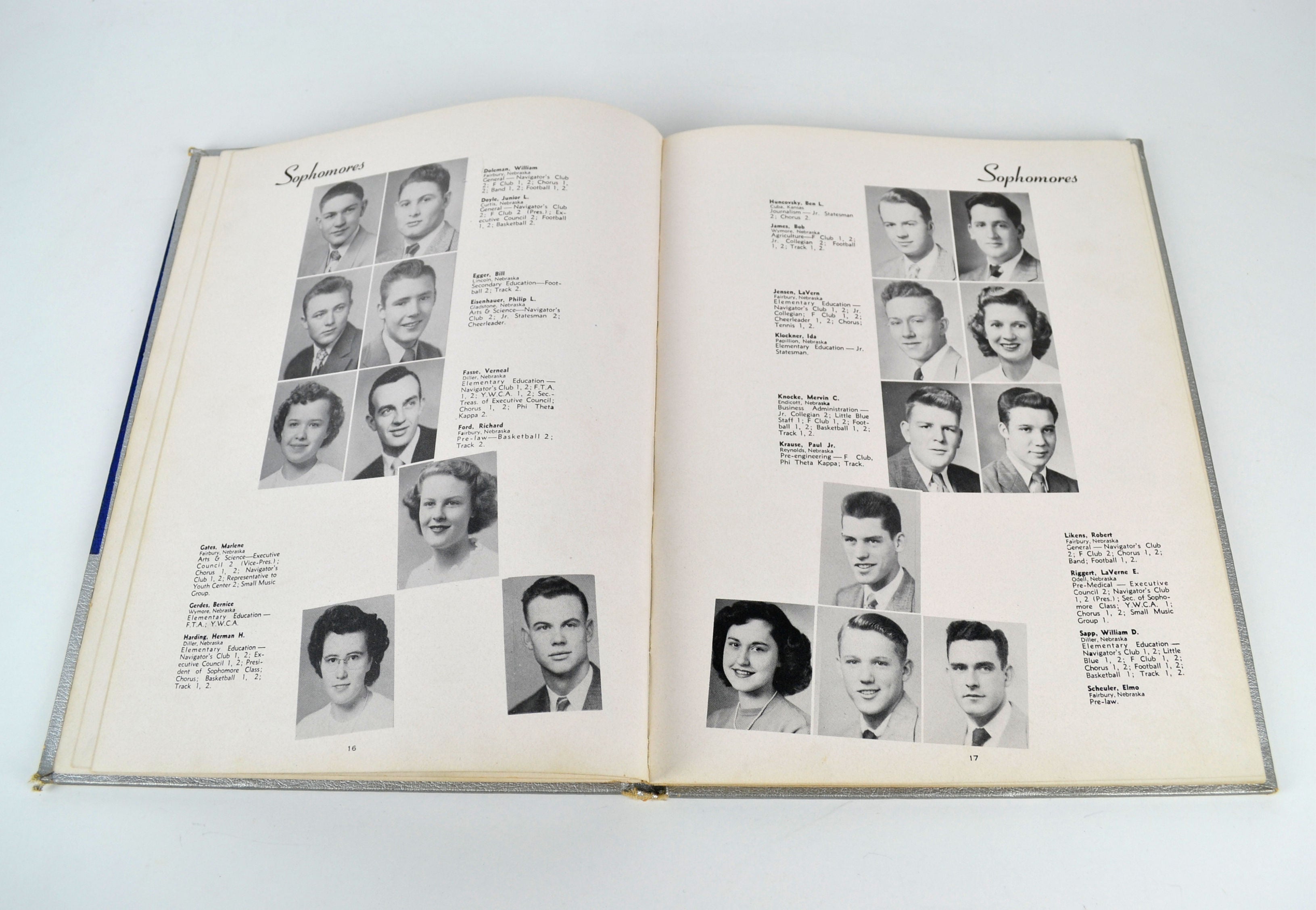 Vintage 1951 Fairbury Nebraska Junior College Yearbook The Little Blue - Avid Vintage