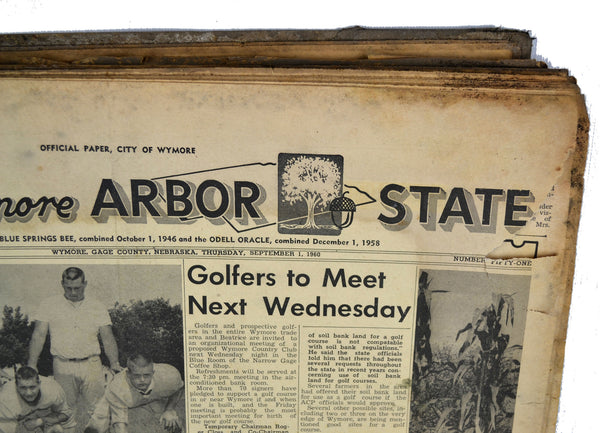 Vintage 1960-61 Wymore Nebraska Arbor State Bound Newspaper Collection - Avid Vintage
