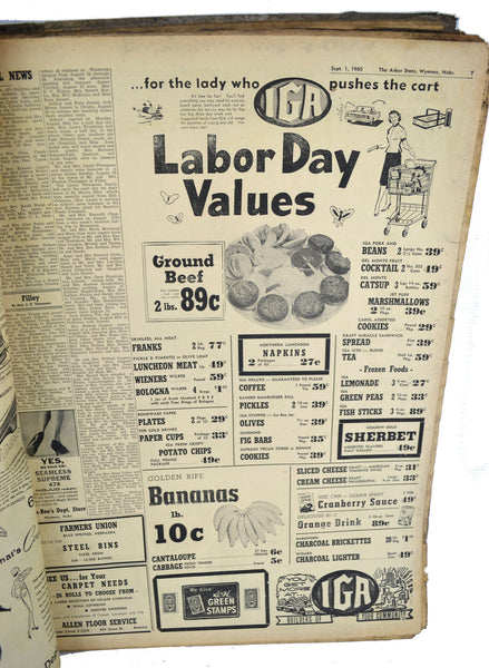 Vintage 1960-61 Wymore Nebraska Arbor State Bound Newspaper Collection - Avid Vintage