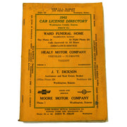 Vintage 1961 Washington County Kansas Car License Directory Book
