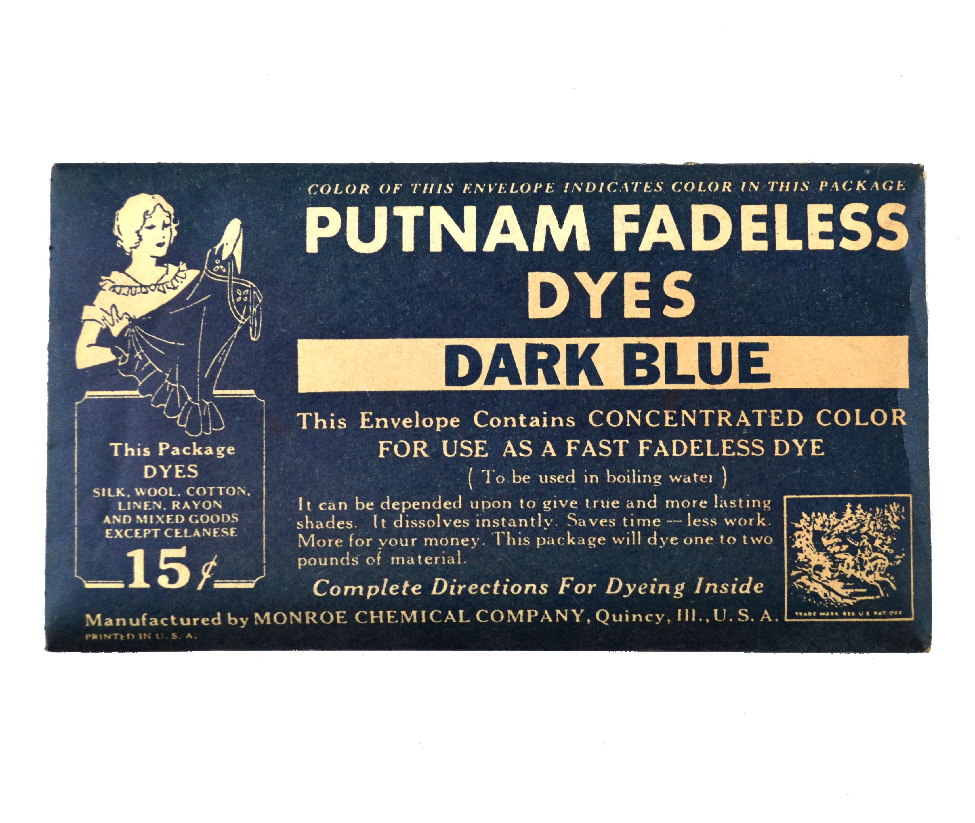 Vintage Putnam Fadeless Fabric Dyes and Tints Packet Choice - Avid Vintage