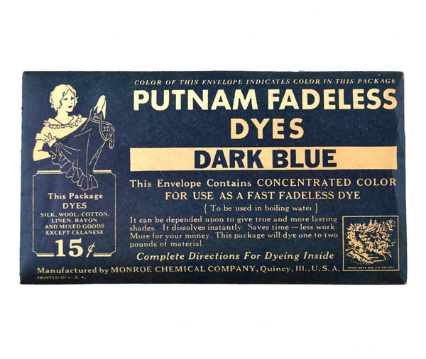 Vintage Putnam Fadeless Fabric Dyes and Tints Packet Choice