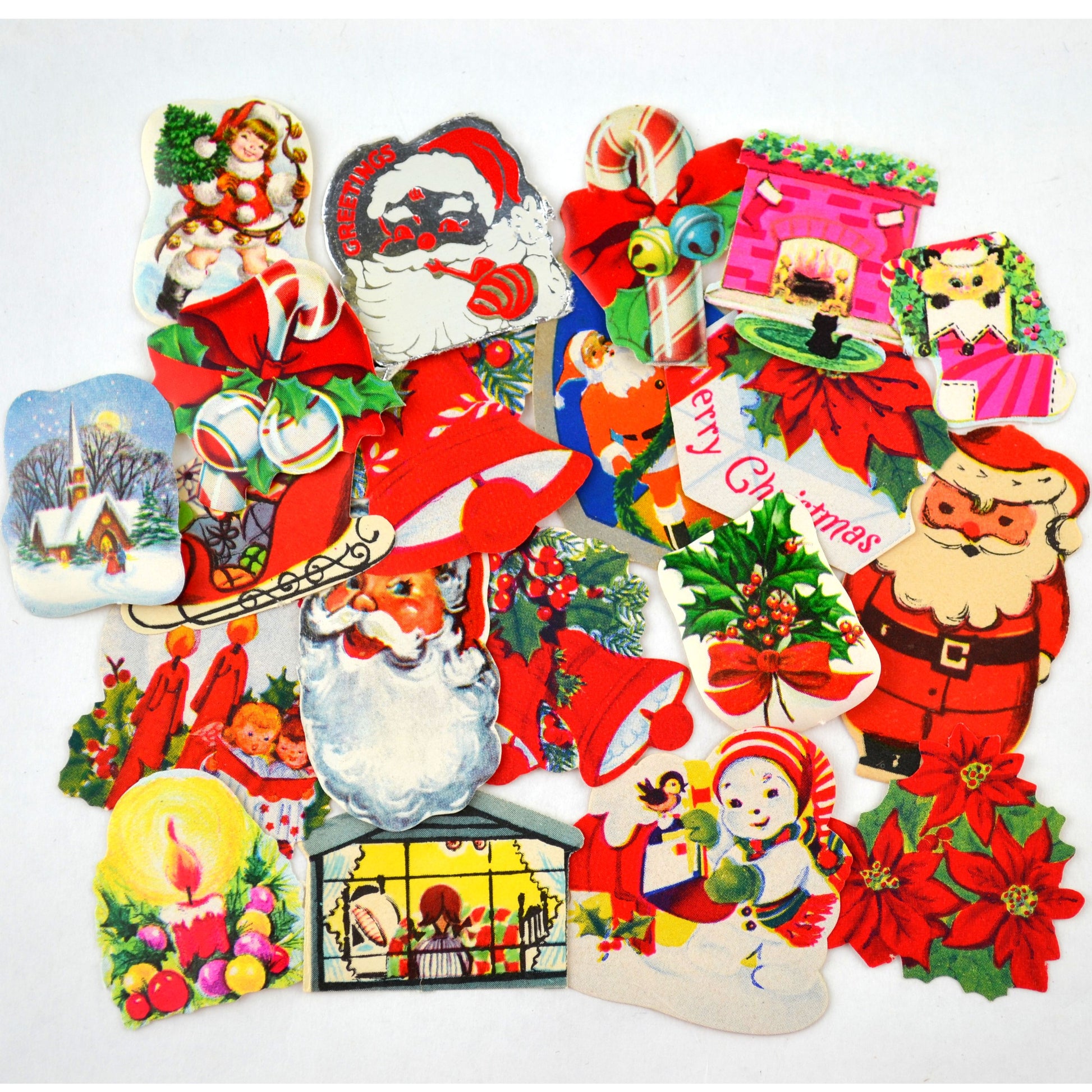 Vintage Christmas Seals Gummed Stickers Lot of 20 - Avid Vintage