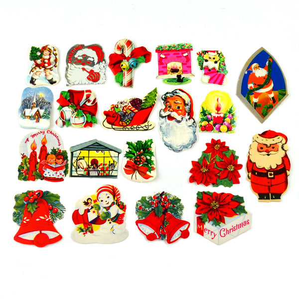 Vintage Christmas Seals Gummed Stickers Lot of 20