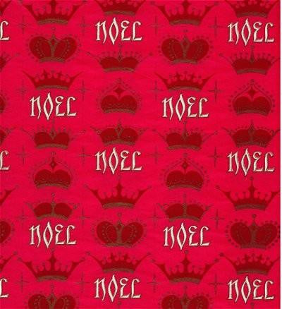 Christmas Wrapping Paper Noel Crowns Red Vintage 1950s Gift Wrap - Avid Vintage