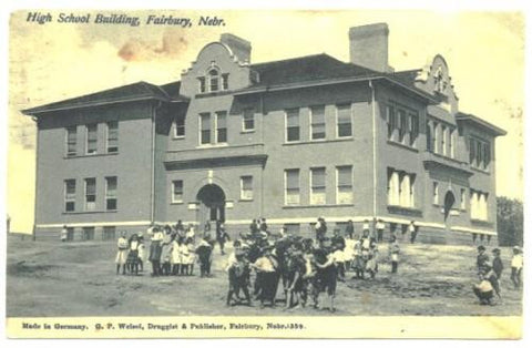 Vintage 1900s Fairbury Nebraska High School Postcard - Avid Vintage