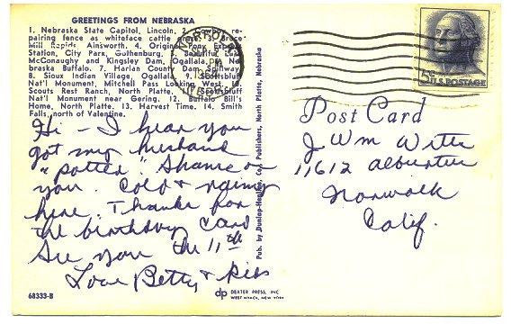 Vintage 1964 Greetings From Nebraska Map Postcard The Cornhusker State - Avid Vintage