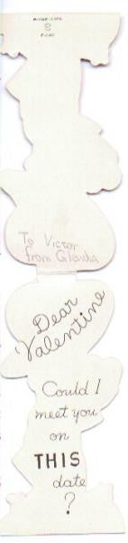 Vintage 1940s Girl in Large Pink Hat Valentine's Day Card Heart Blue Dress - Avid Vintage