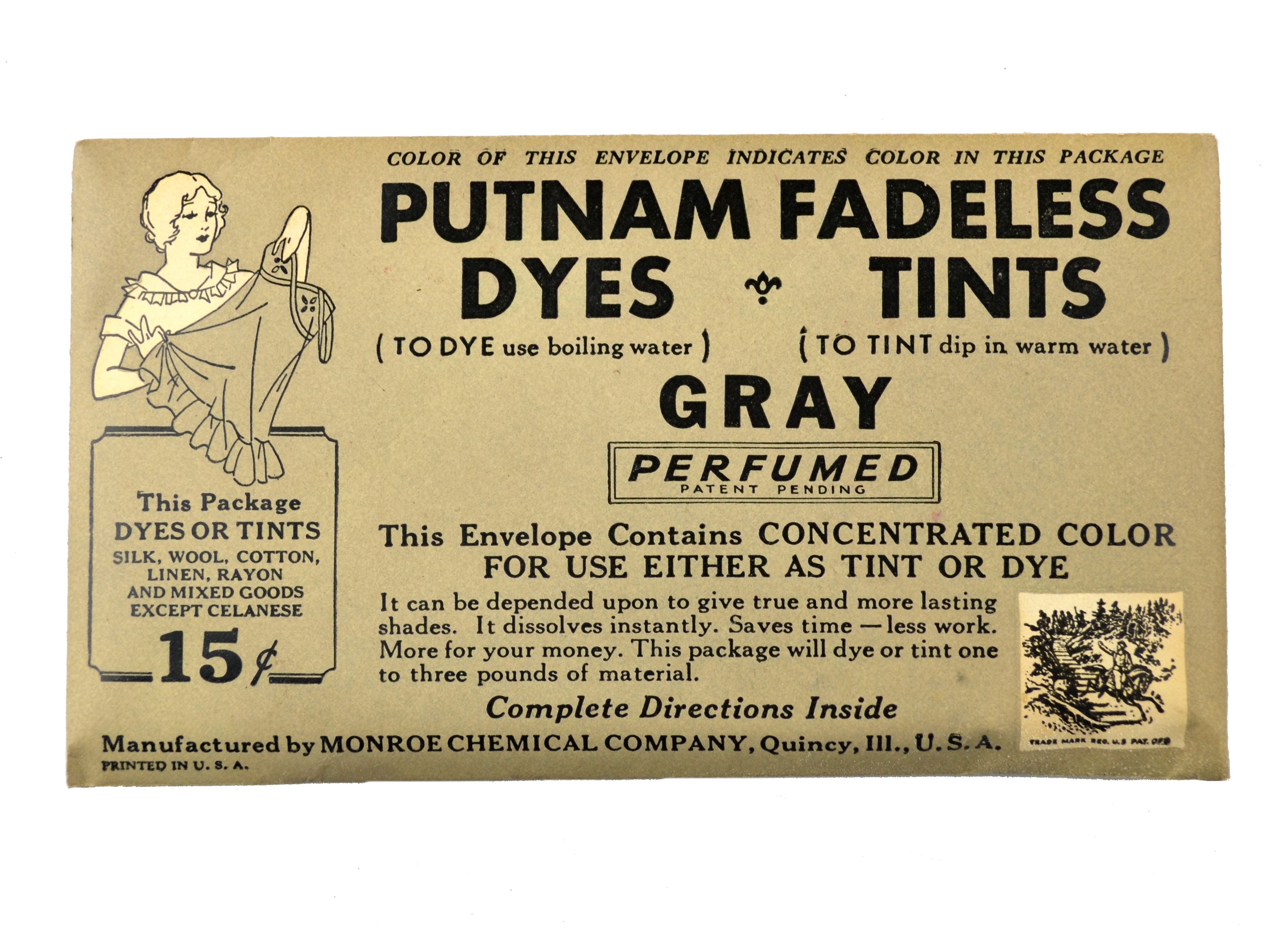 Vintage Putnam Fadeless Fabric Dyes and Tints Packet Choice - Avid Vintage