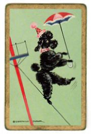 Vintage Trick Poodle Single Swap Playing Cards Lot of 3 Black Circus Poodle Constance Deplar - Avid Vintage
