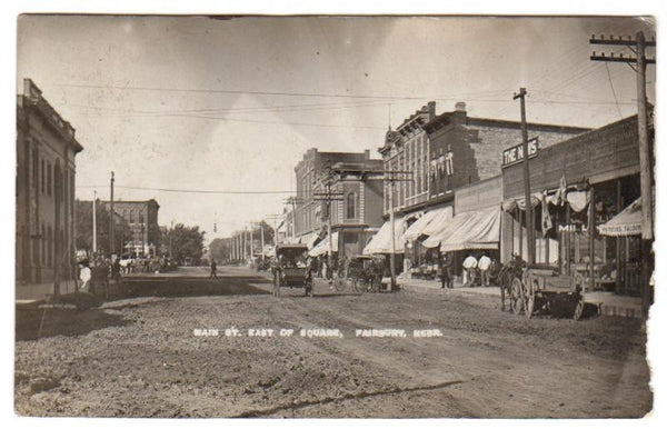 Antique RPPC Fairbury Nebraska Dirt Street East of Square 1909 Town View - Avid Vintage