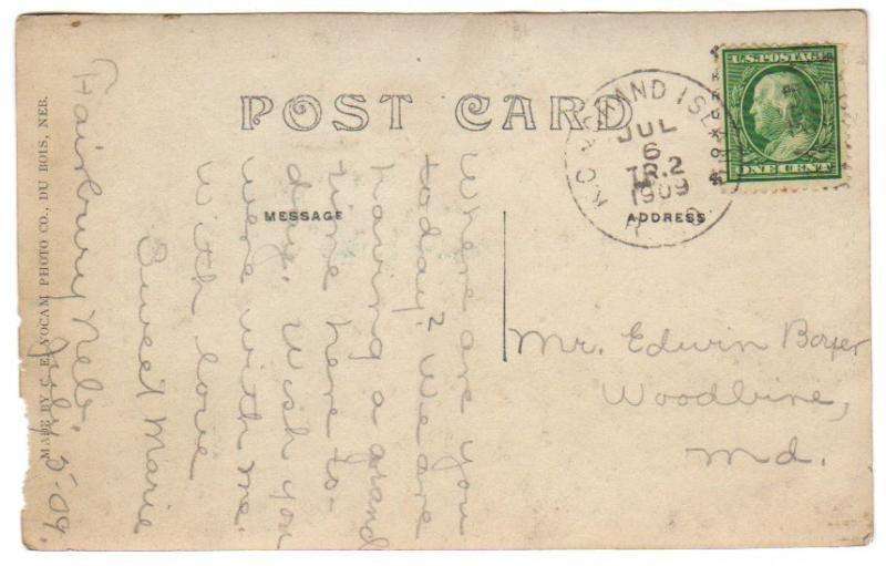Antique RPPC Fairbury Nebraska Dirt Street East of Square 1909 Town View - Avid Vintage