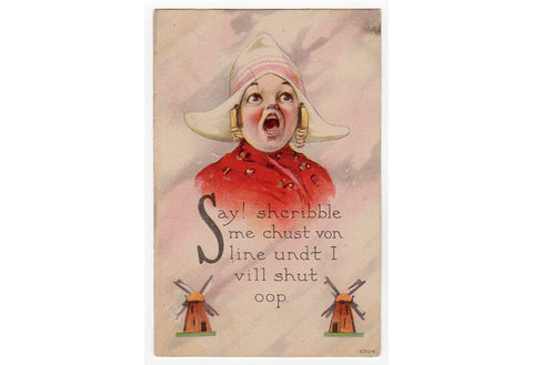Vintage Dutch Girl Postcard 1910s Greeting Number 6504 - Avid Vintage