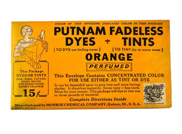 Vintage Putnam Fadeless Fabric Dyes and Tints Packet Choice