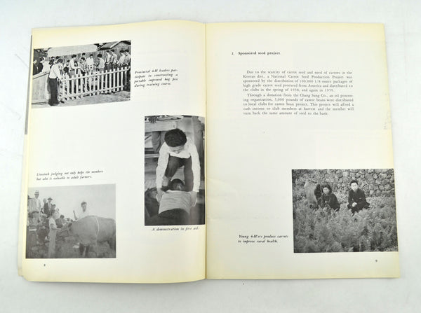Report on 4-H Club Activities in the Republic of Korea July 1959 Book - Avid Vintage