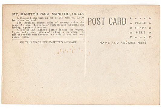 Antique Real Photo Postcard MANITOU PARK COLORADO Railway Ride RPPC - Avid Vintage