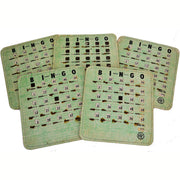 Vintage 1950s Bingo King Cards Shutter Slide Windows Game Boards Green Lot of 5 - Avid Vintage
