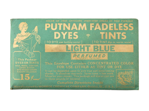 Vintage Putnam Fadeless Fabric Dyes and Tints Packet Choice