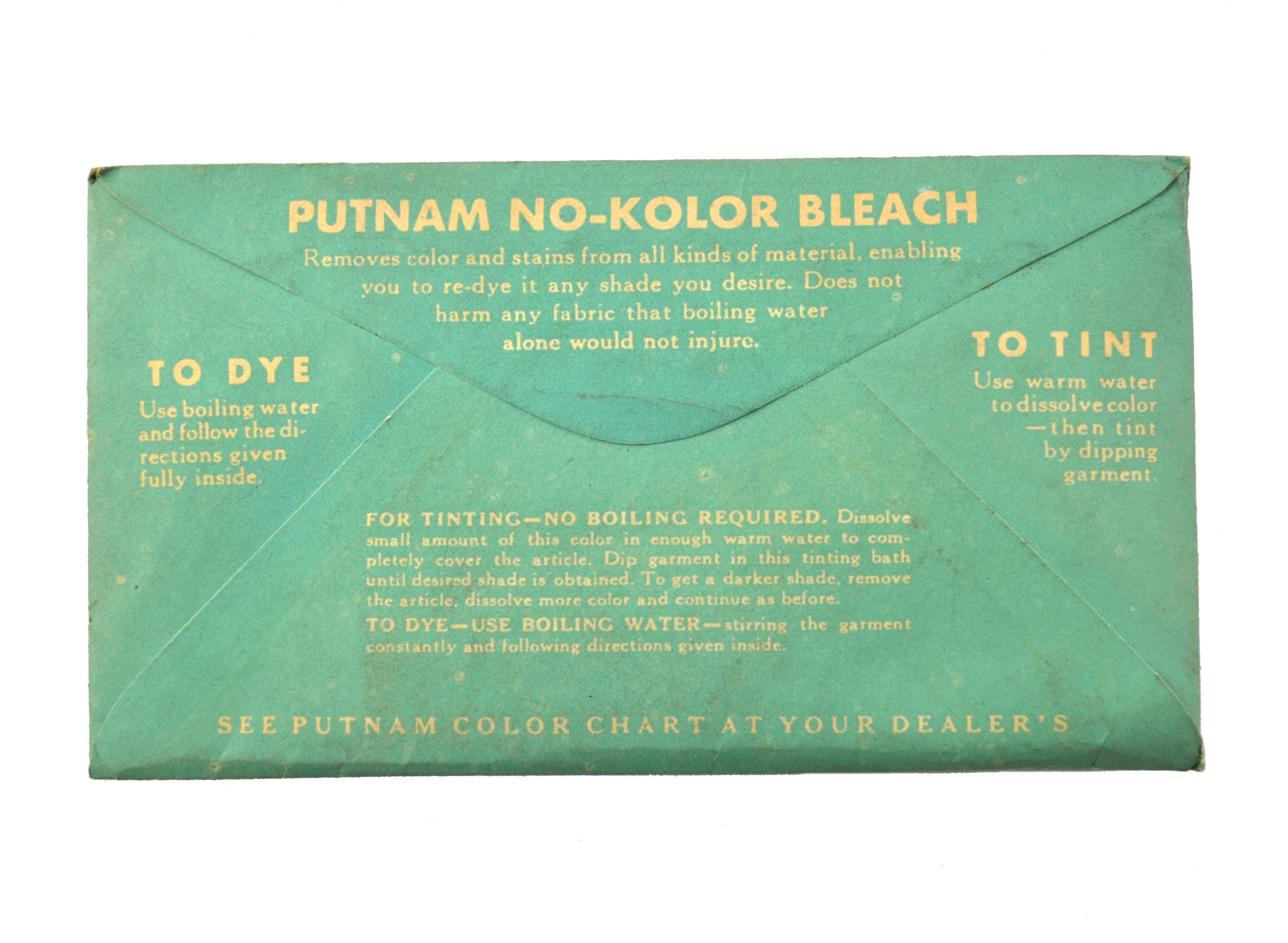 Vintage Putnam Fadeless Fabric Dyes and Tints Packet Choice - Avid Vintage