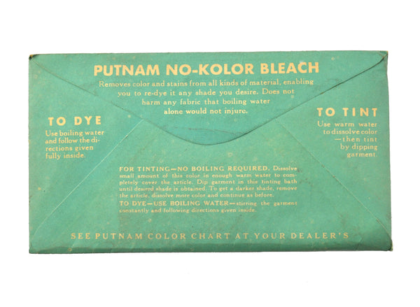 Vintage Putnam Fadeless Fabric Dyes and Tints Packet Choice