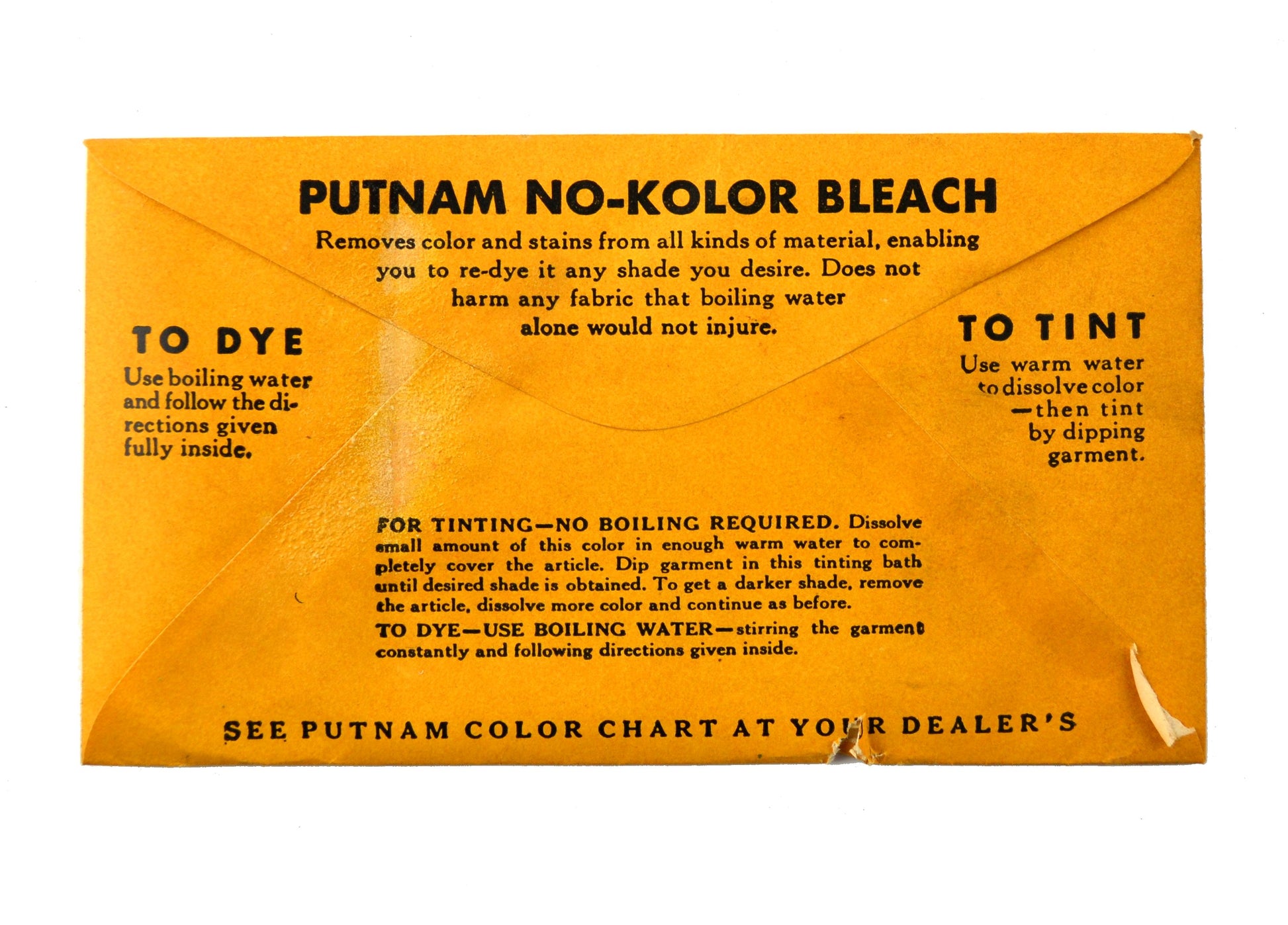 Vintage Putnam Fadeless Fabric Dyes and Tints Packet Choice - Avid Vintage