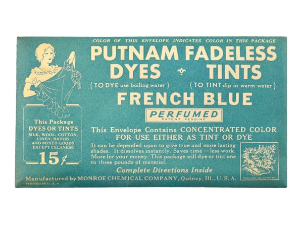 Vintage Putnam Fadeless Fabric Dyes and Tints Packet Choice