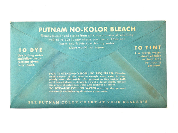 Vintage Putnam Fadeless Fabric Dyes and Tints Packet Choice
