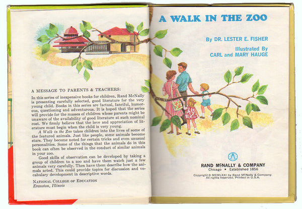 Vintage 1971 Hardcover Childrens Book A Walk in the Zoo Rand McNally 8173 - Avid Vintage