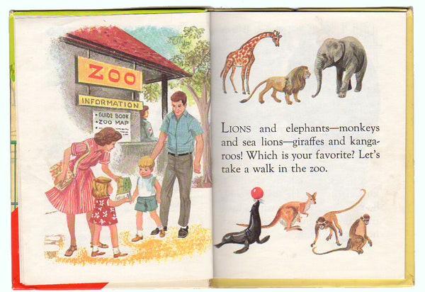 Vintage 1971 Hardcover Childrens Book A Walk in the Zoo Rand McNally 8173 - Avid Vintage