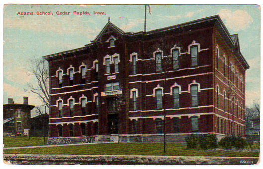 Vintage Cedar Rapids Iowa Postcard 1910s Adams School Souvenir - Avid Vintage