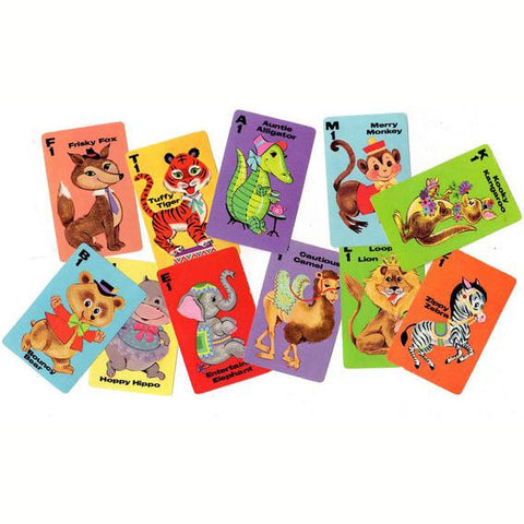 Vintage Animal Rummy Playing Cards Lot of 11 Pieces Hippo Elephant Camel - Avid Vintage