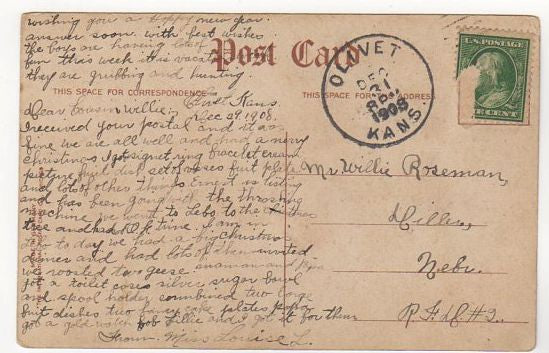 Anitque Romance Postcard Cozy Couple on Lake Shore Long Hair