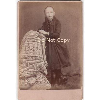 Antique Photo Identified as Anna Petterson Little Girl wearing Necklace Earrings and Watch - Avid Vintage