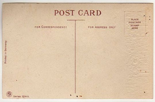 Antique Birthday Postcard Green Feathers Gold Foil Pink Flowers