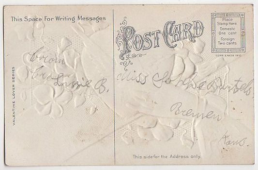 Antique Birthday Greeting Embossed Postcard Hand Dove Flowers - Avid Vintage