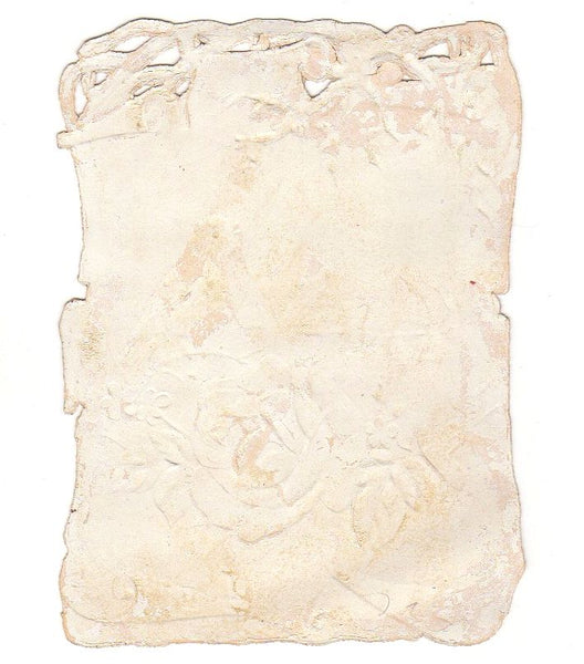 Antique Die Cut Embossed Victorian Scrap Songbird Yellow Rose