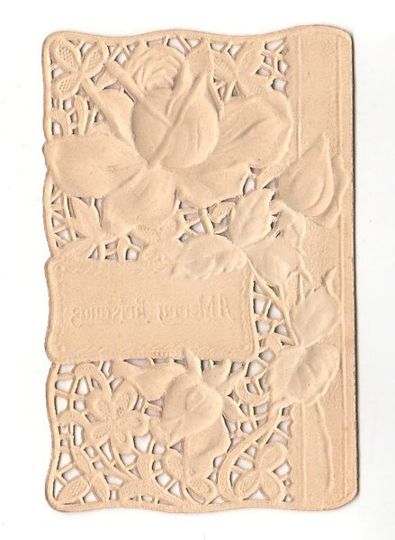 Antique Merry Christmas Die Cut Embossed Victorian Card
