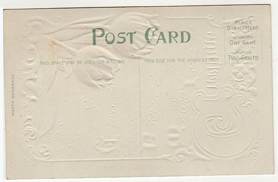 Antique Postcard Motto Series Large Tulips Unused