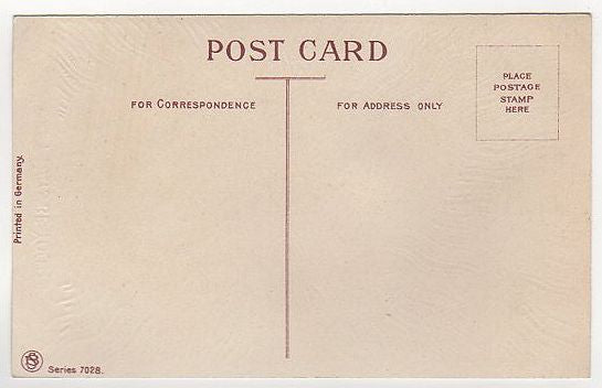 Antique Postcard Red Rose Gold Metallic Rays Unused