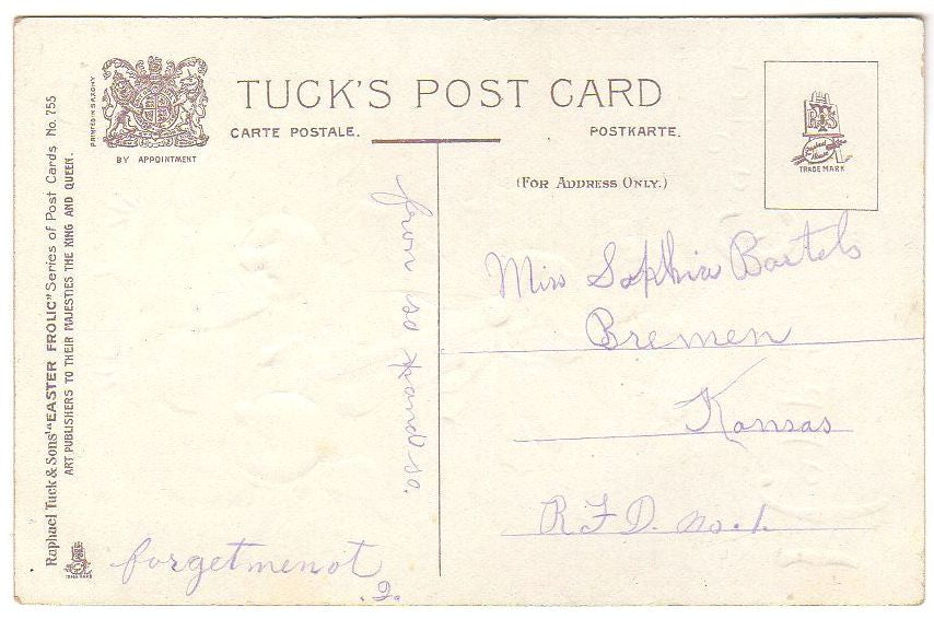 Antique Raphael Tuck's Happy Easter Postcard Girl with Baby Chicks - Avid Vintage