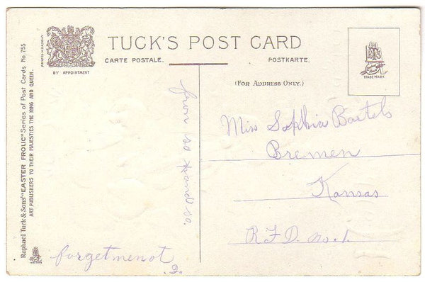 Antique Raphael Tuck's Happy Easter Postcard Girl with Baby Chicks - Avid Vintage