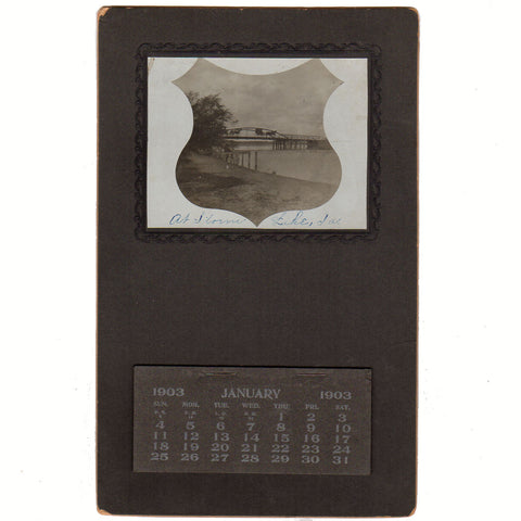 Antique 1903 Calendar Storm Lake Iowa Bridge - Avid Vintage